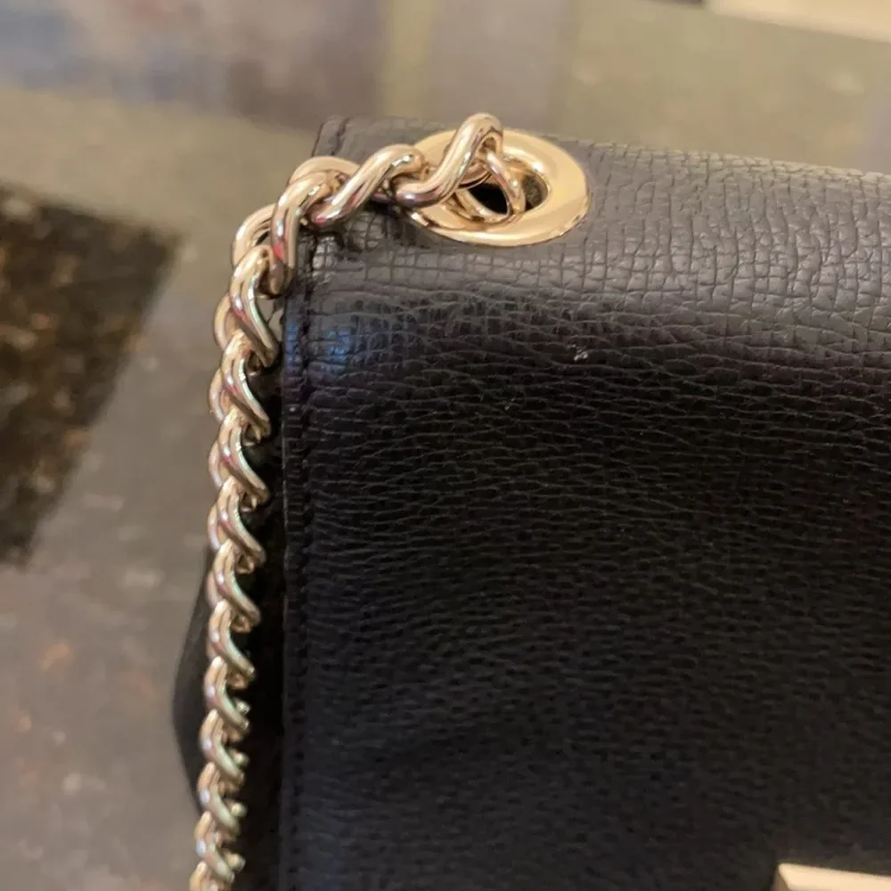 *Kate Spade* Black Leather Chain Handbag EUC
